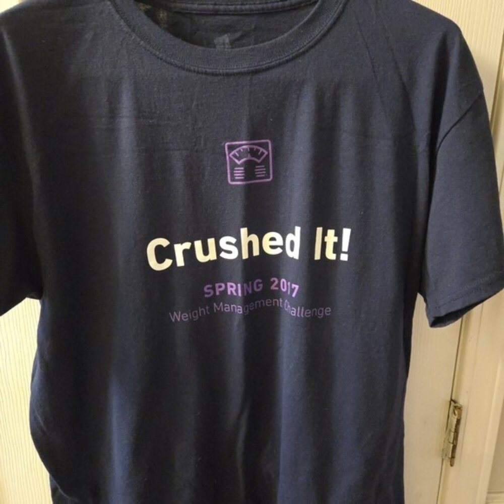 Dark Blue Tee with Motivational Graphic